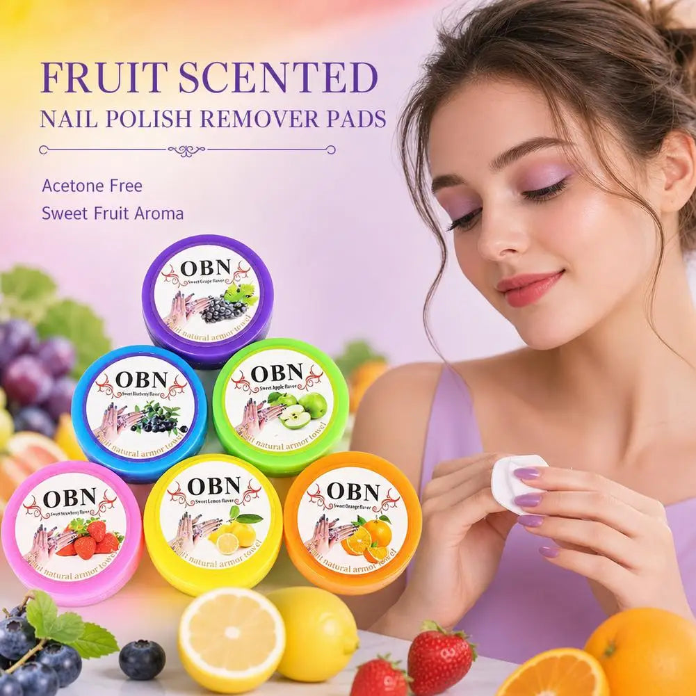 Nail Polish Remover Pads Fruit Flavor Eyelash Glue Cleaning Wipes Disposable Boxed Gel Polish Remover Cotton Pads Wipes