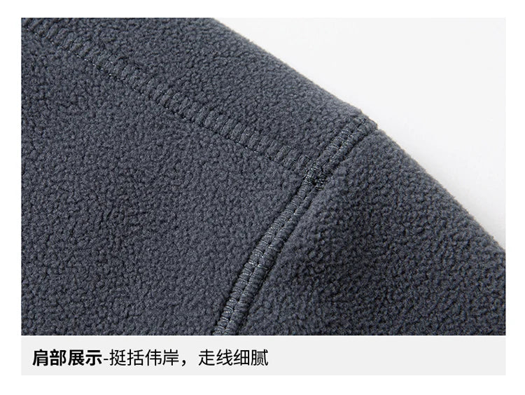 2025 Men Sweatshirt Turtleneck Half Button Pullover Male Polar Fleece Casual Basic Elegant Work Wear Winter Autumn Warm Jacket