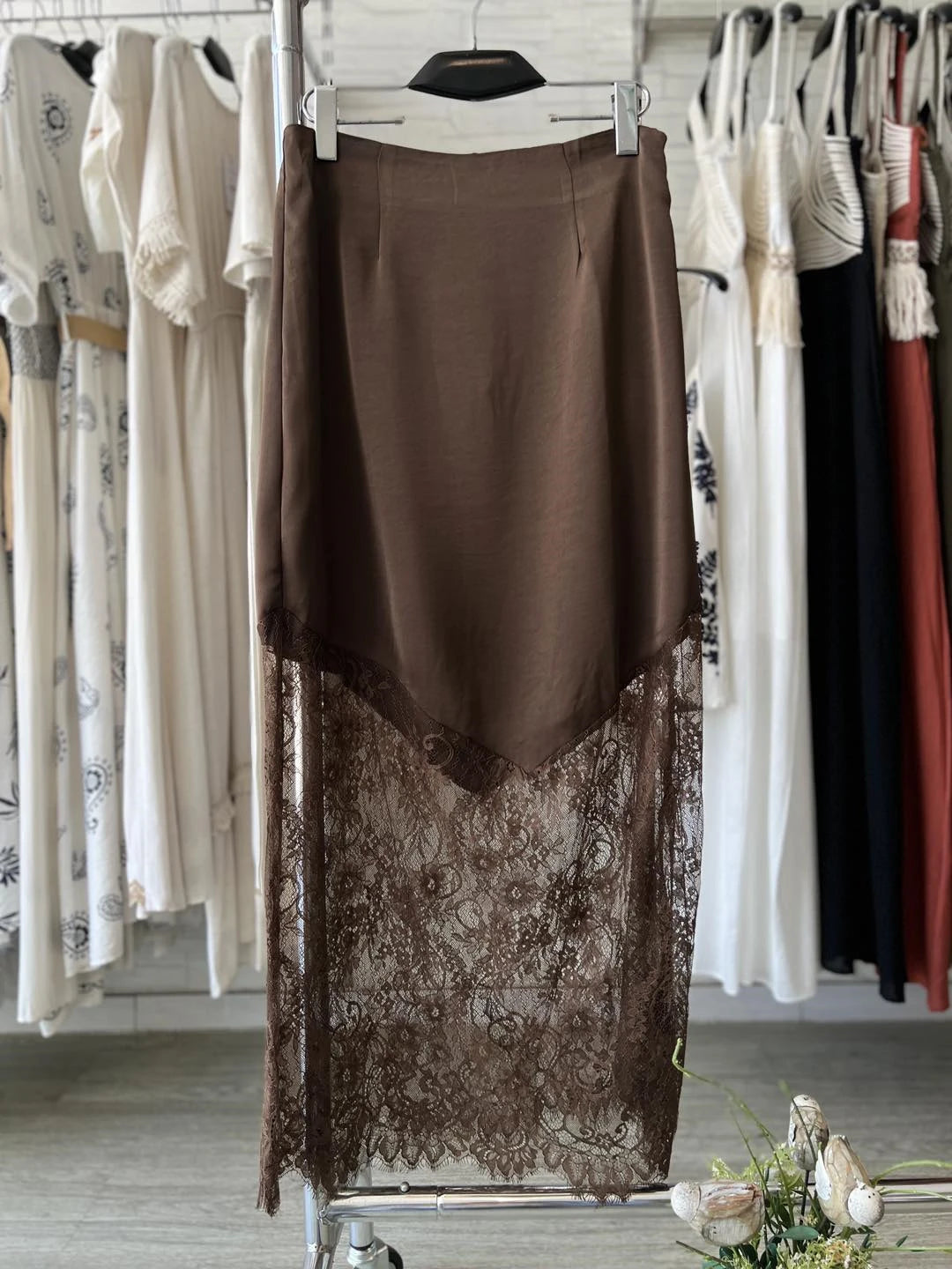 Patchwork Lace High Waist Maxi