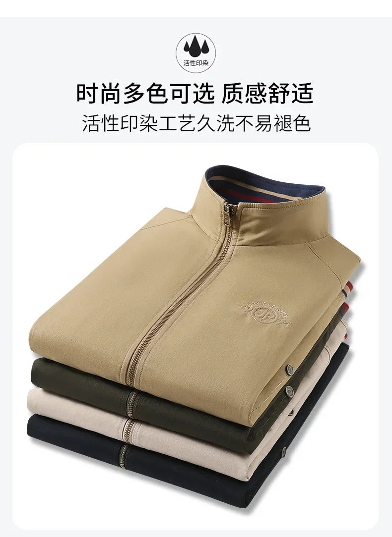 Reversible Slim Stand Collar Jacket