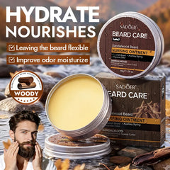 Men's Sandalwood Beard Care Balm Tame Unruly Hairs, Deeply Cleanse & Moisturize Dry Beards, Promote Healthie Thicker Facial Hair