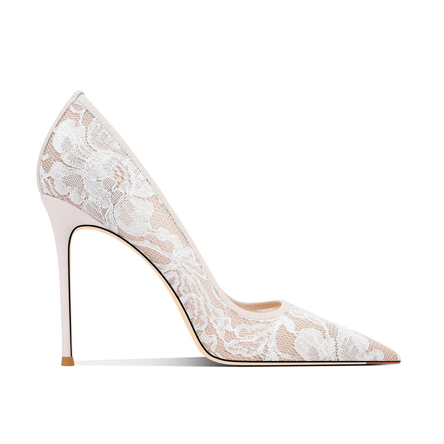 Black Lace High Heels for Women, 2026 New Slim Heel Pointed Sexy Versatile French Spring and Summer Breathable Single Shoes