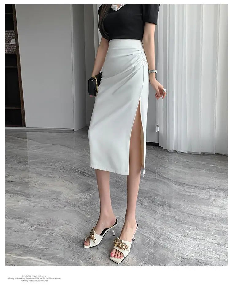 Sleek Pleated High Waist Skirt