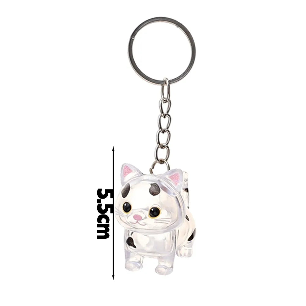 New Cat Hair Storage Keychain Bag Pendant Transparent Pet Fur Keepsake Capsule Souvenir Collection Gift Decoration Accessories