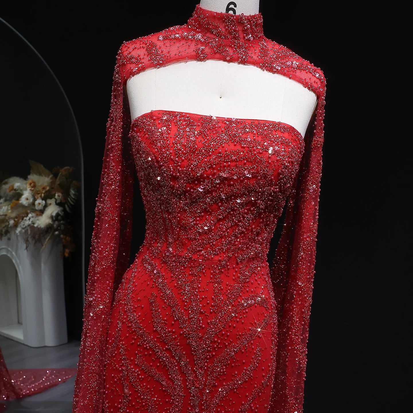 Sharon Said 2026 Luxury Evening Party Gowns Women' s Wedding Prom Dresses with Flowing Sleeves Elegant Mermaid SS663 Customized