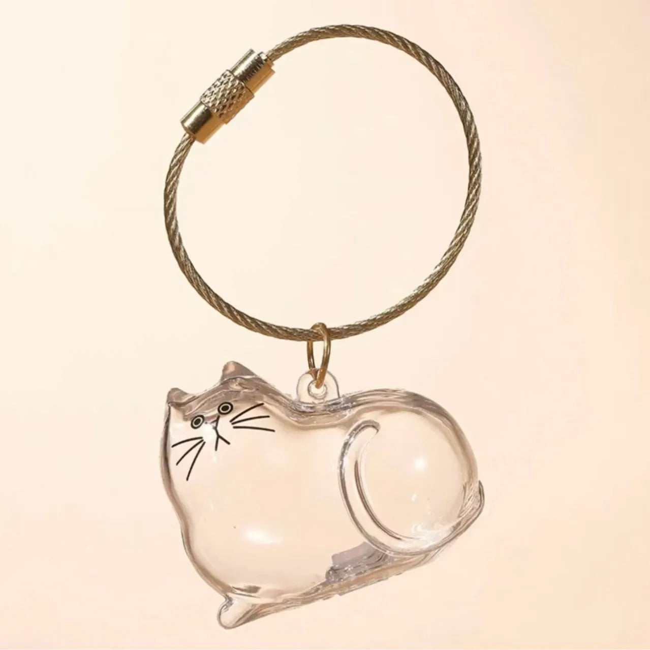 Transparent Cute Dog Pendant Keychain Creative Pet Hair Storage Capsule Hanging Ornament for Pet Lover DIY Pet Memorial Keychain