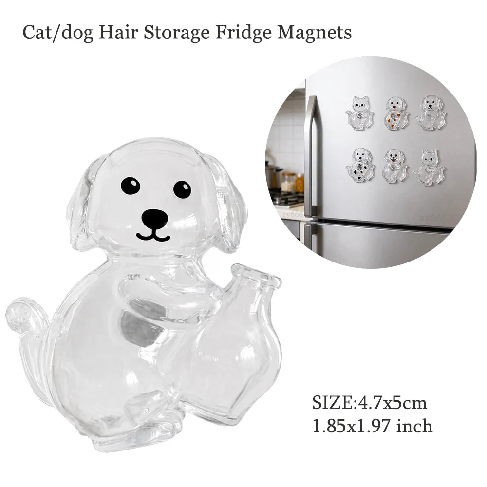 Transparent Cute Dog Pendant Keychain Creative Pet Hair Storage Capsule Hanging Ornament for Pet Lover DIY Pet Memorial Keychain