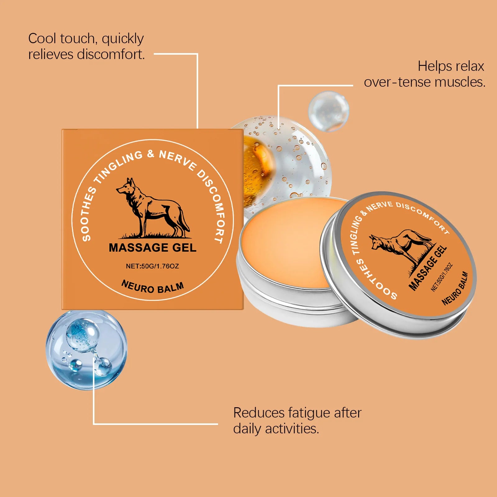 Joint Massage Soothing Balm Relief Nerve Knee Shoulder Discomfort Penetrate Non Greasy Sports Support Herbal Cooling Body Cream