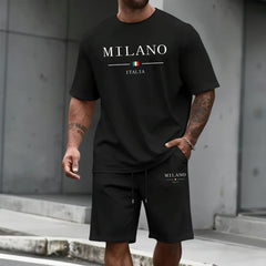 Men's Tracksuit Short Sleeve Top and Sports Shorts 2026 Summer Italy Fashion T-shirt Outfit Home Outdoor Daily Casual Sportswear