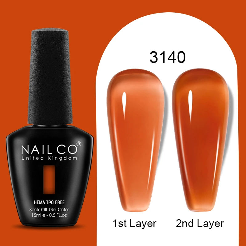 NAILCO 15ml Colorful Jelly Gel Nail Polish Gorgeous Color HEMA TPO FREE Soak Off UV LED Semi Permanent Long Wear Gel Varnish