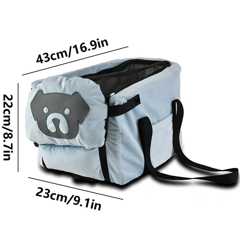 Pet Dog Cat Carrier Backpack Central Console Car Seat Travel Bag Portable Safety Booster Seat For Small Dogs Cats Outdoor Travel
