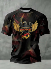 2026 New Germany National Team White Football Jersey Men's Crew Neck Sportswear with Flag & Eagle Print Casual & Training Tops