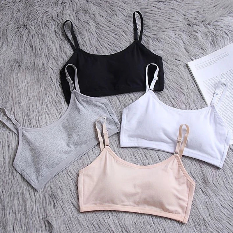 Cotton Sports Training Bras Casual Back Buckle Teenage Lingerie No Steel Rings Sports Bra Elastic Breathable Student Underwear