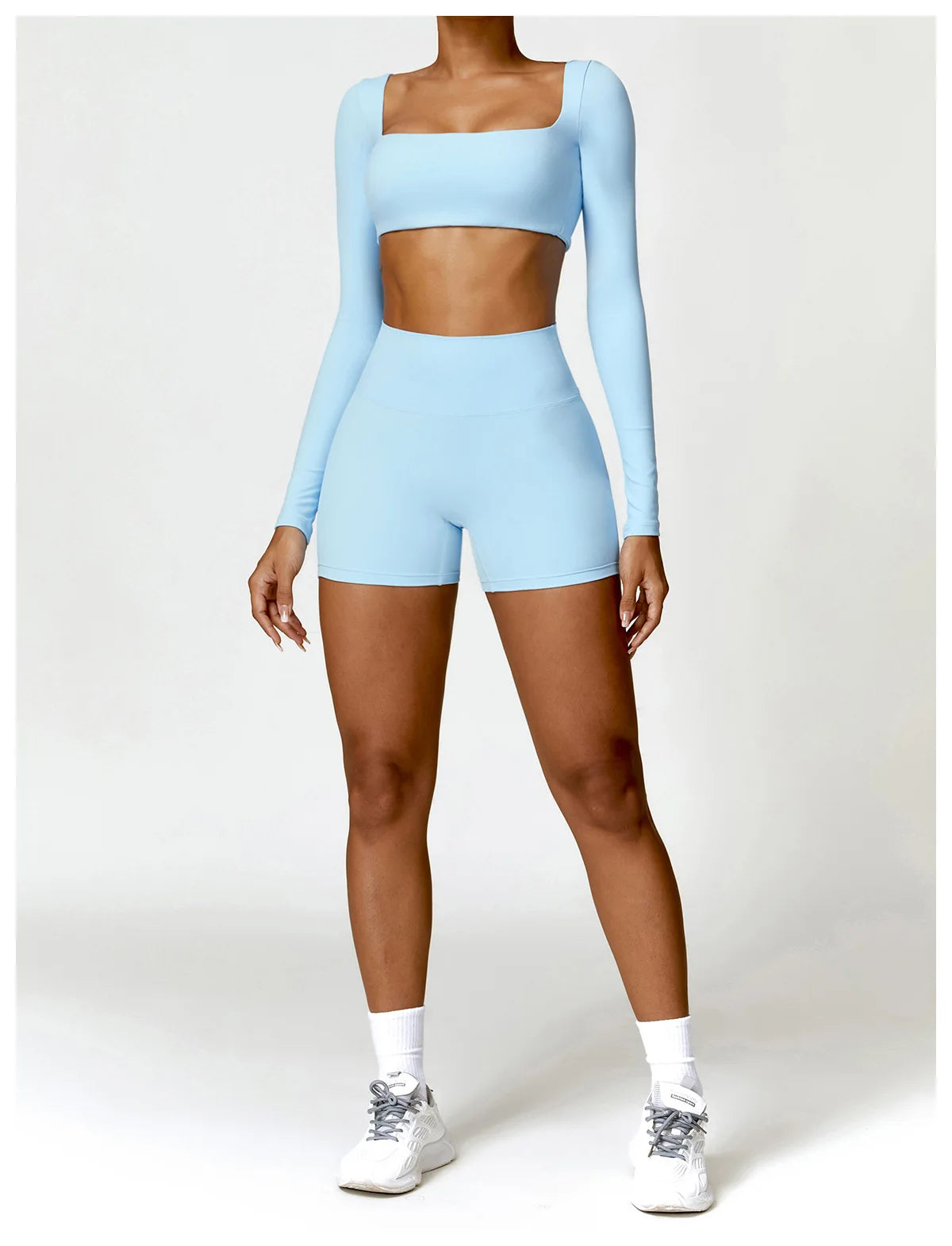Summer 2PCS Yoga Suit Sports Set Women Quick-Dry Gym Set Women Tracksuit Running Workout Long Sleeve Sports Shirt Yoga Clothing