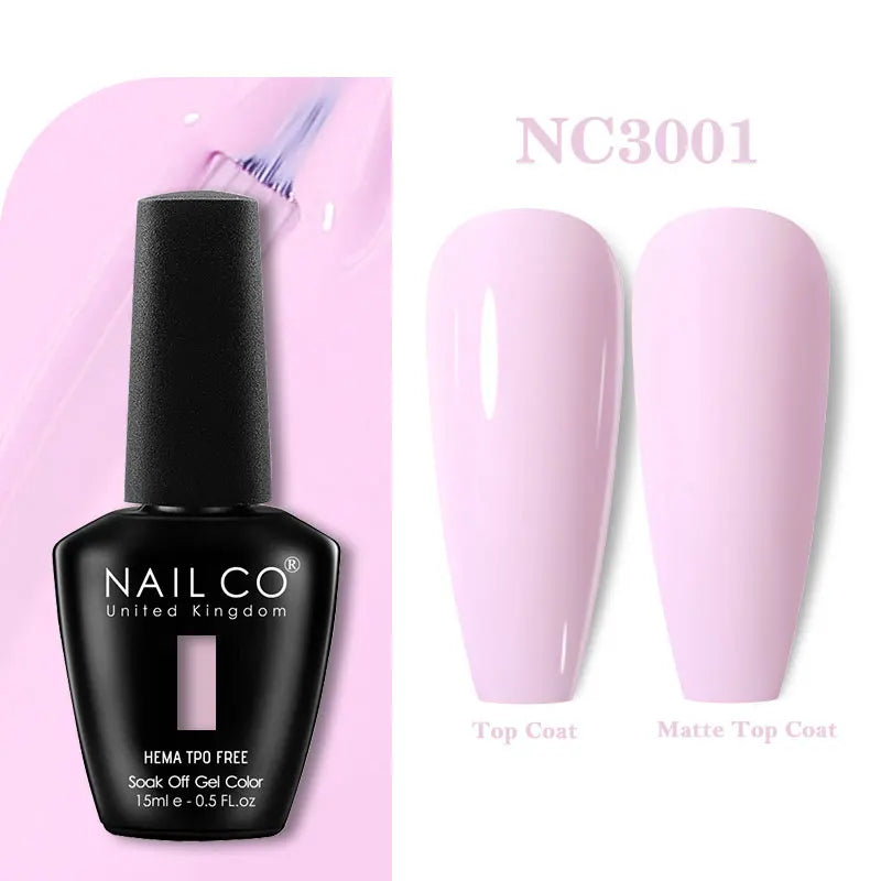 NAILCO 333 Colors Gel Nail Polish Semi Permanent Varnishes Nails Art Design Hybrid Soak Off Top Base Coat UV Gel Manicure 15ml