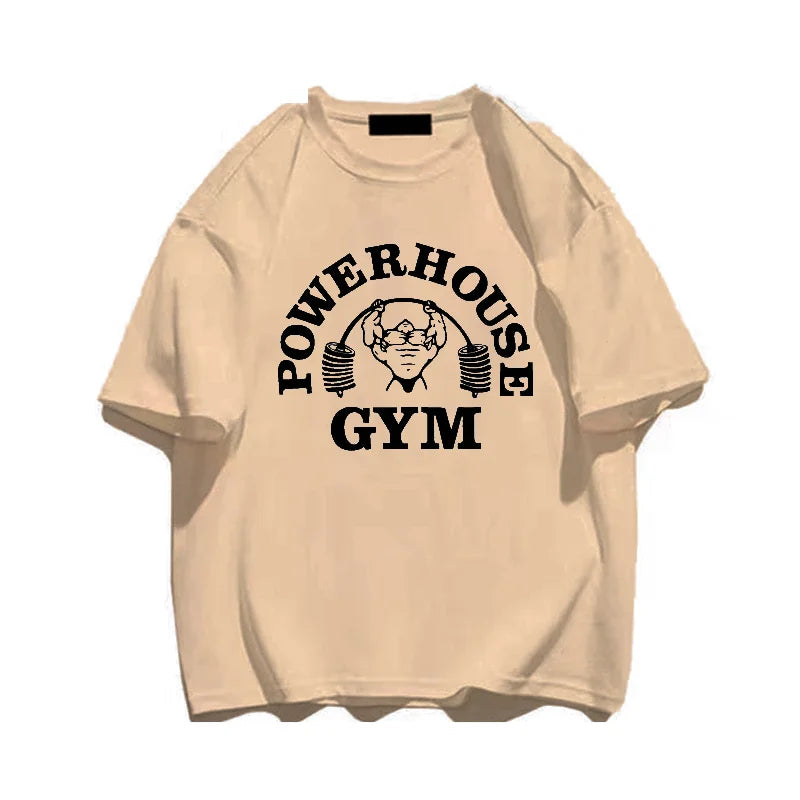 Summer Gym T-Shirts 100 Cotton Oversized Women's T Shirt Graphic Print Sporty Men Tee High Quality Men's Clothes Free Shipping