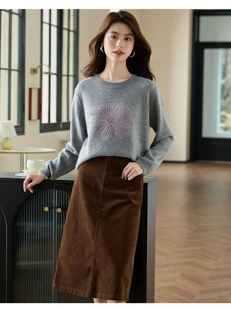 Classic Gray Winter Knit Pullover