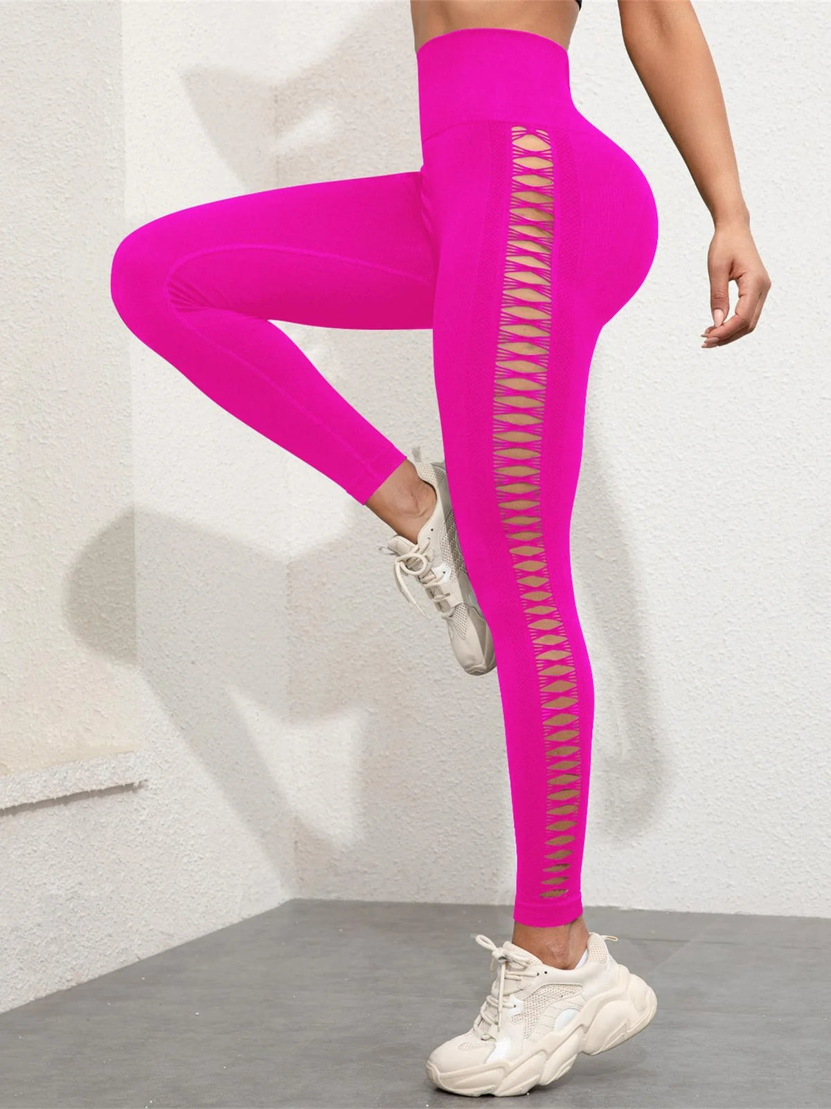 Women's Sporty Tie-Dyed Side-Cut Yoga Pants, Fashionable High-Waisted Hip-Lifting Sports Pants, Seamless Stretch Tight Pants