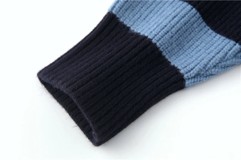 Striped Knitted Sweater Men Women Vintage Tate Langdon Loose Sweaters Harajuku Green Warm Autumn Jumper Pullover Unisex Casual
