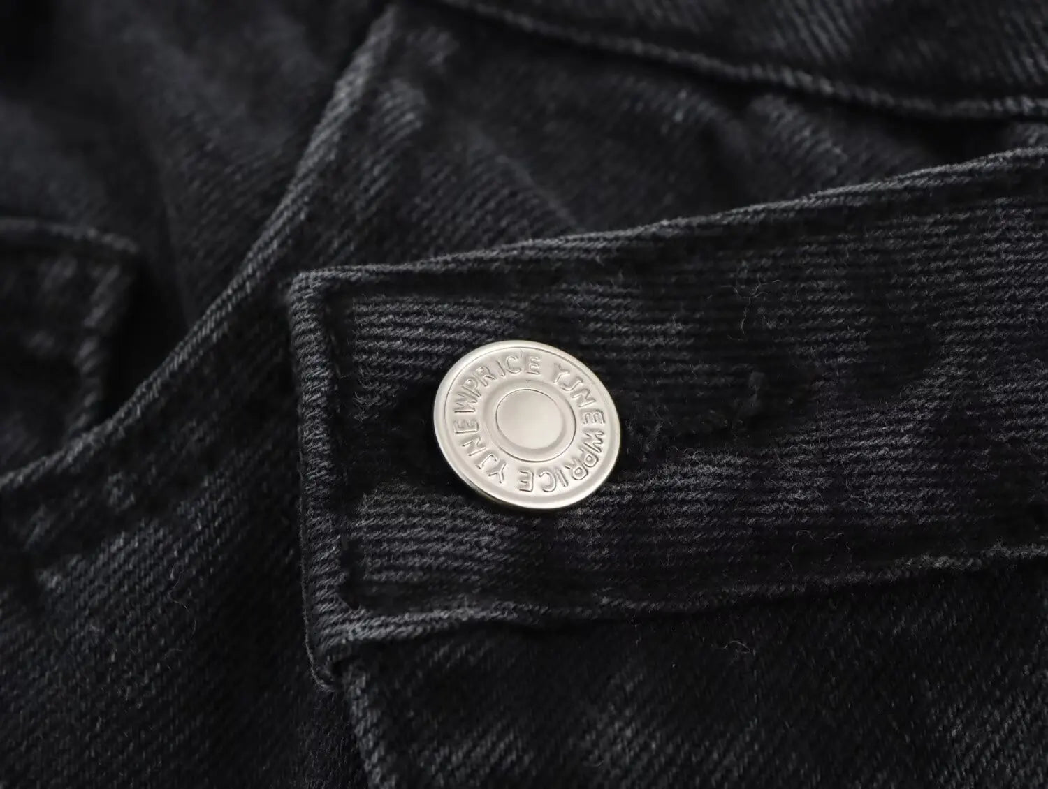 Slanted Placket Retro Wide Jeans