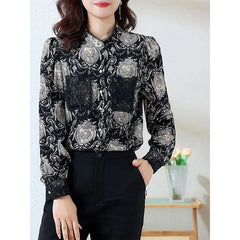 Printed Satin Commuter Shirt Women