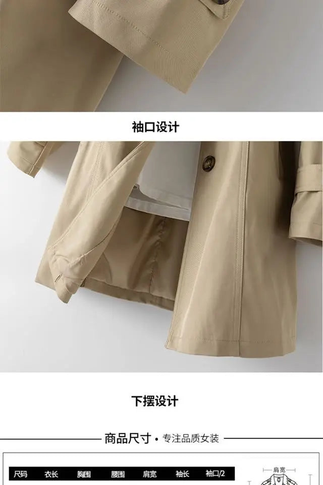 Slim Double Breasted Long Trench