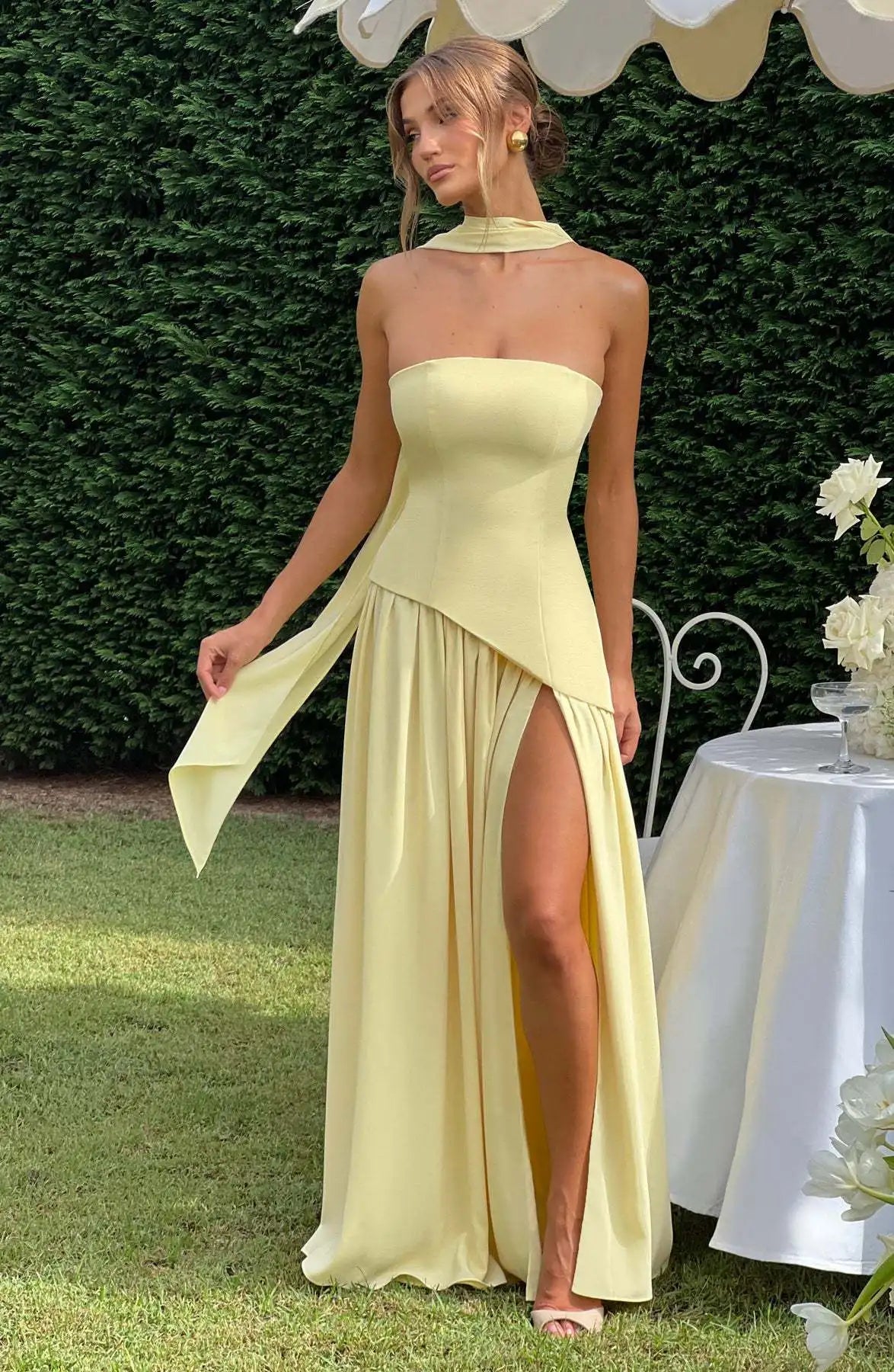 Chiffon Lace Ethereal Evening Gown