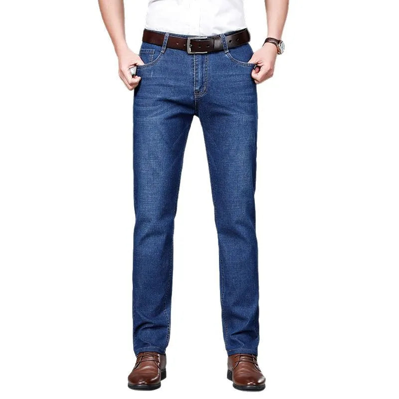 JEAN2026 Autumn/Winter New Men's Casual Pants, High-Quality Business Formal Sportswear Jeans, Straight-Leg Stretch Long Pants