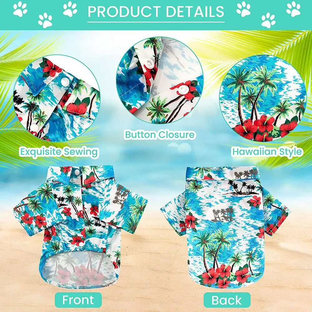 Hawaiian Print Breathable Dog Shirt