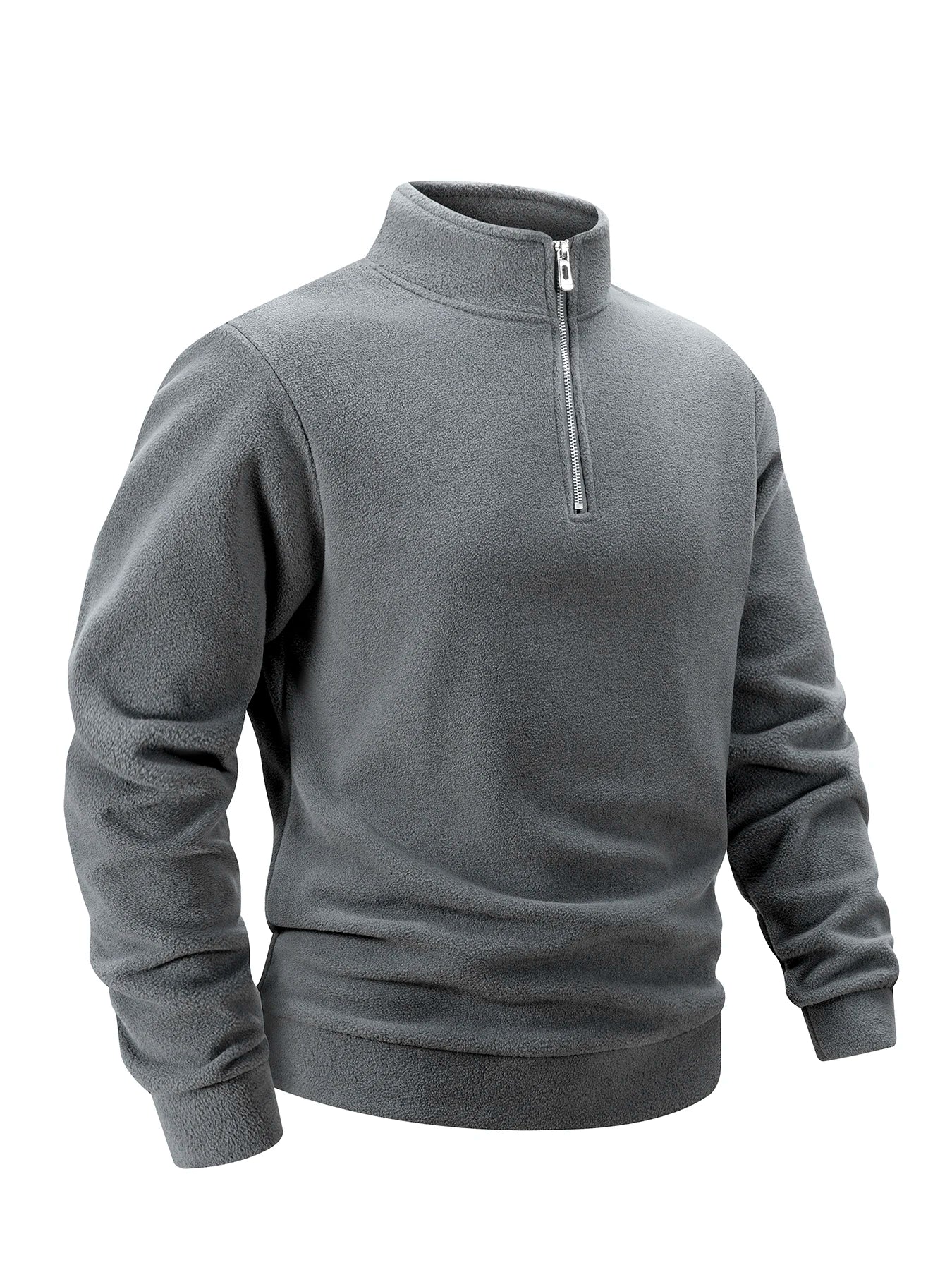 Modern Stand Collar Zip Pullover