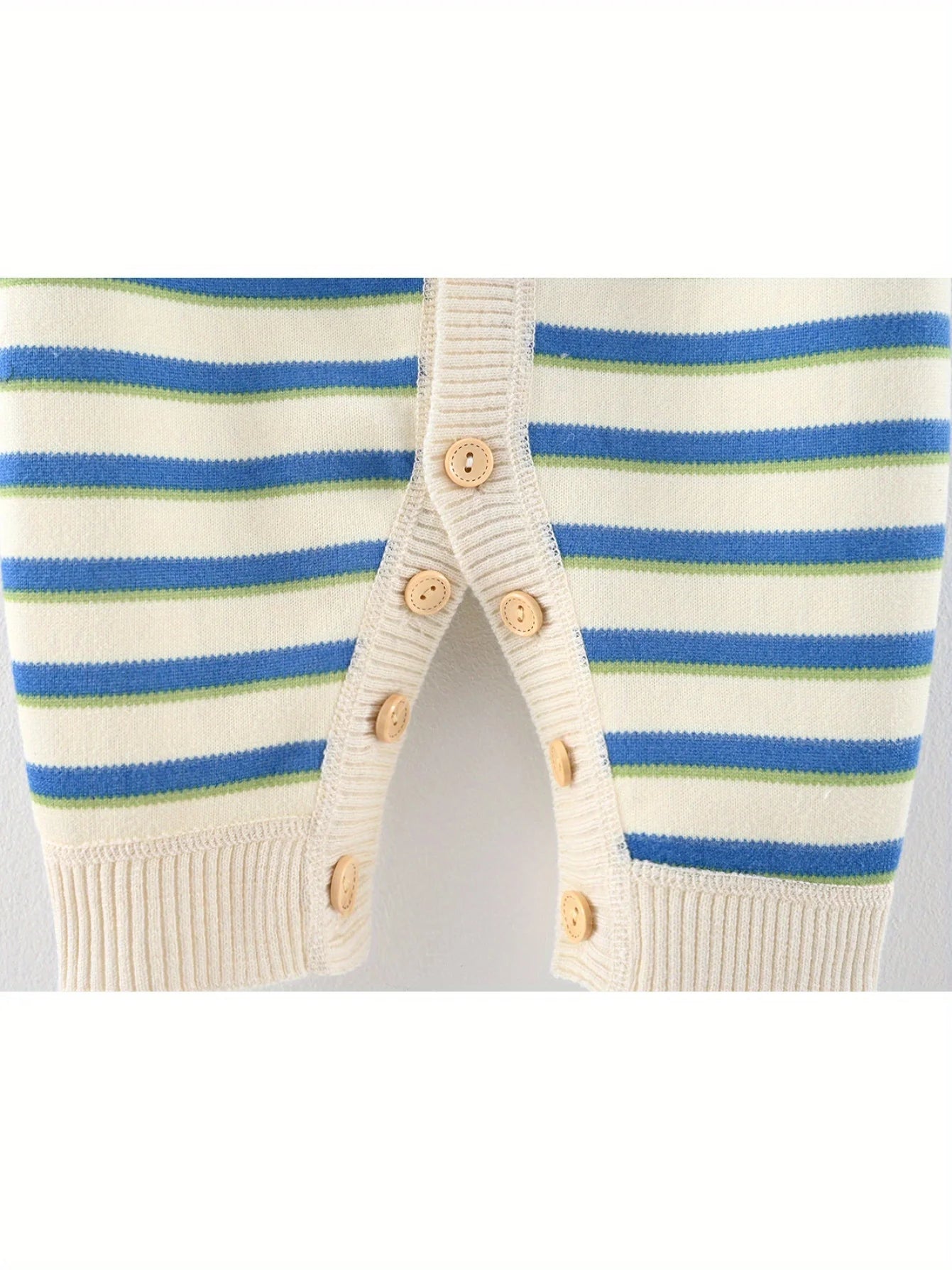 Striped Knit Baby Girl Romper