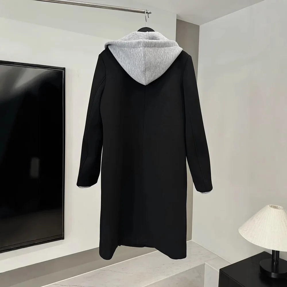 European Casual Hooded Long Coat