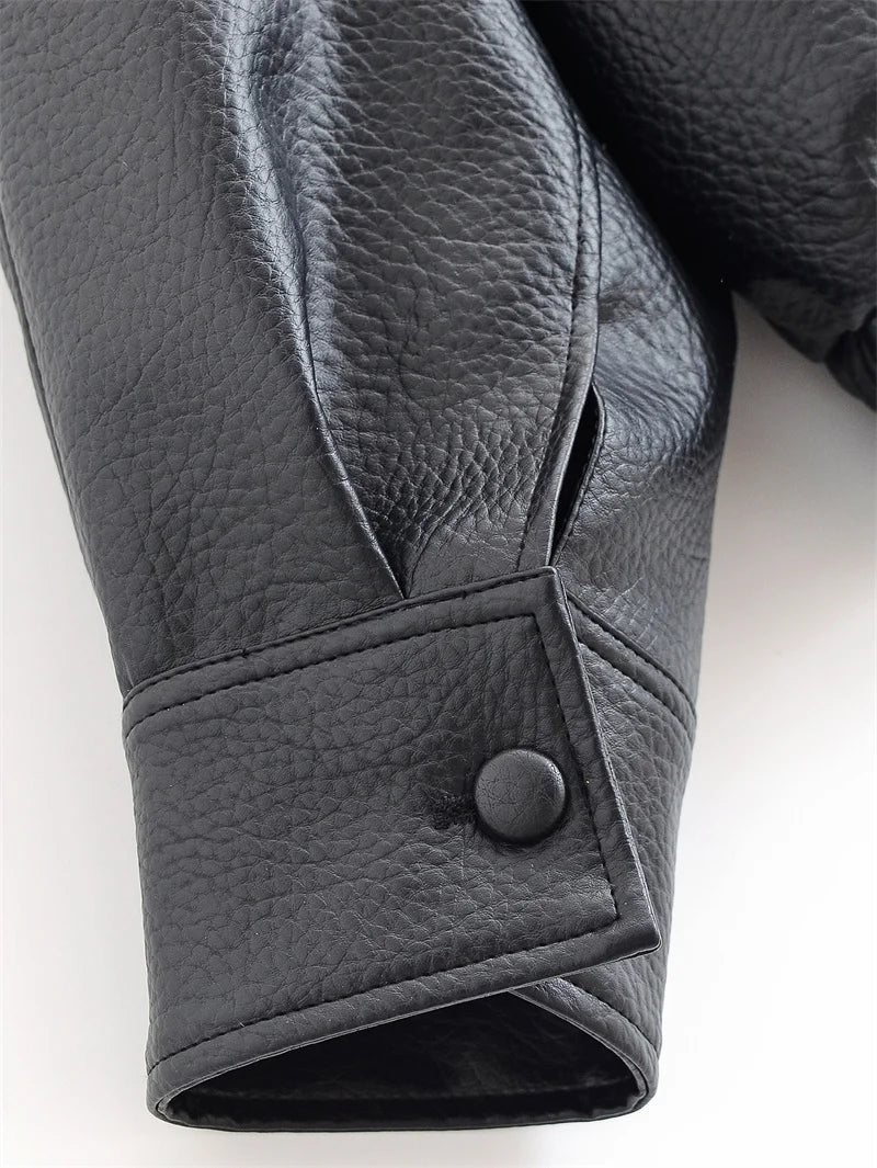 Black Faux Leather Moto Jacket