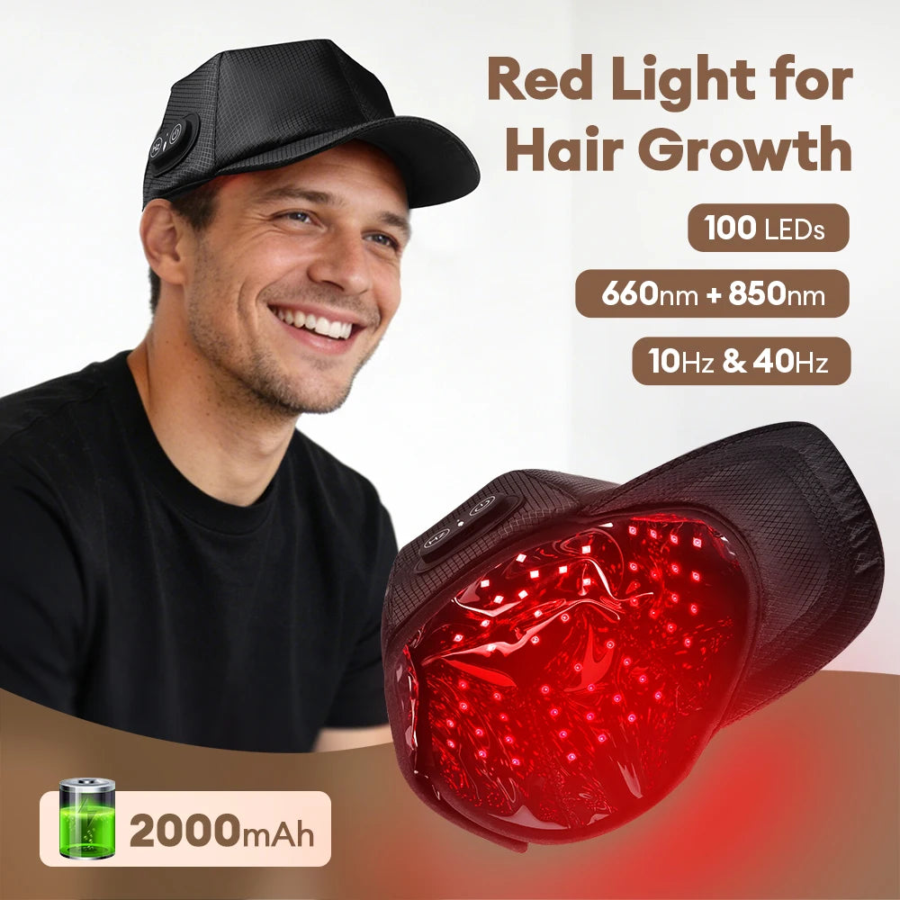 650nm+850nm Infrared Red Light Hair Growth Cap Hair Loss Treatment Hat Anti Hair Loss Restore Hair Thickness Hair Regrowth Care
