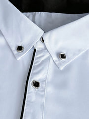 Patchwork Elastic Business Casual Shirt