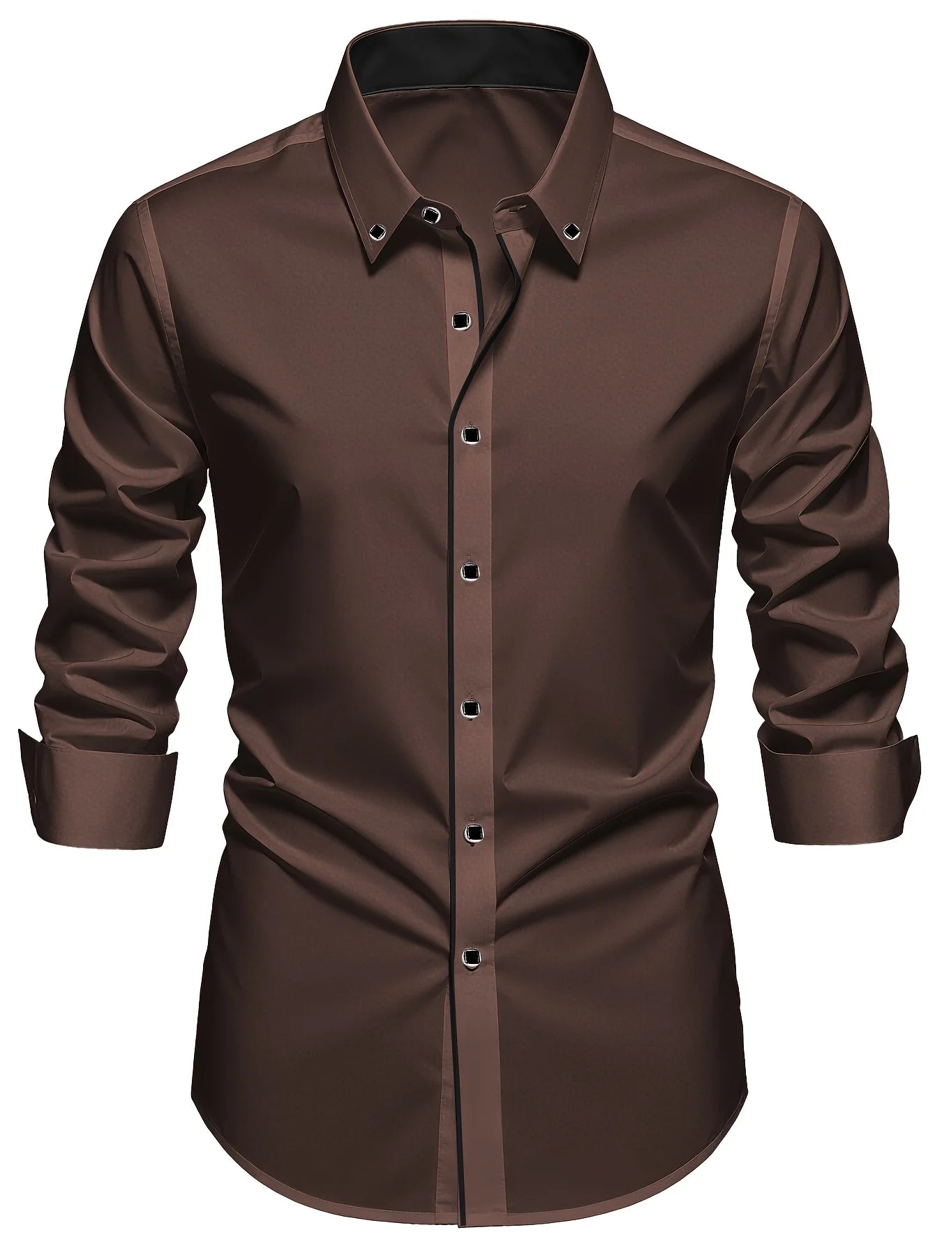 Patchwork Elastic Business Casual Shirt