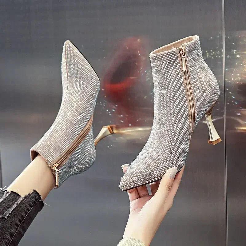 Very High Heels Heeled Female Short Shoes New In Booties Autumn Quality Chic and Elegant Large Size Warm Y2k Women's Ankle Boots