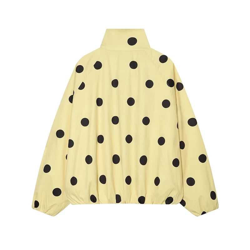 Women's Jackets Fashion Polka Dot Jacket Autumn Women Long Sleeve Loose Jackets Coats Streetwear Female Outerwear Tops
