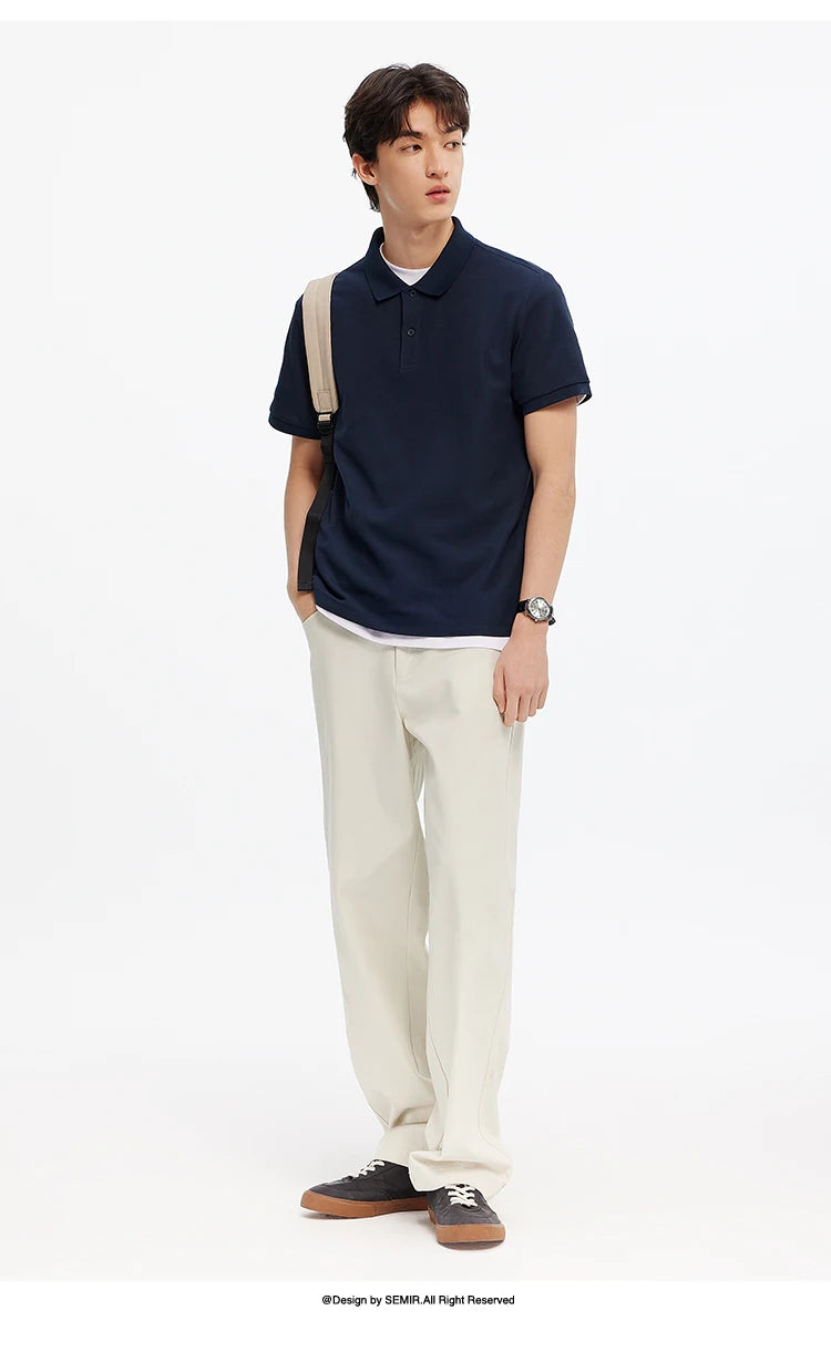 Semir Polo Shirt Men Moisture Wicking Solid Color Short Sleeve T-Shirt 2025 Summer New Slim Fit Top for Active Wear