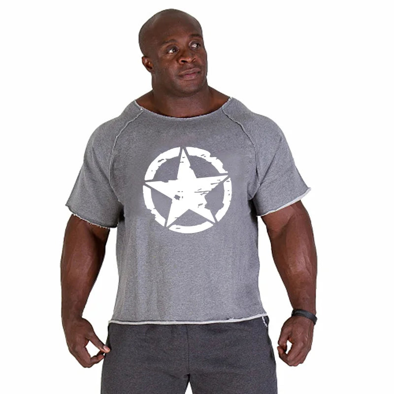 Men's T Shirts Fitness Men Bodybuilding  Shirt Batwing Sleeve Rag shirt Gym Fitness Muscle Running T shirt