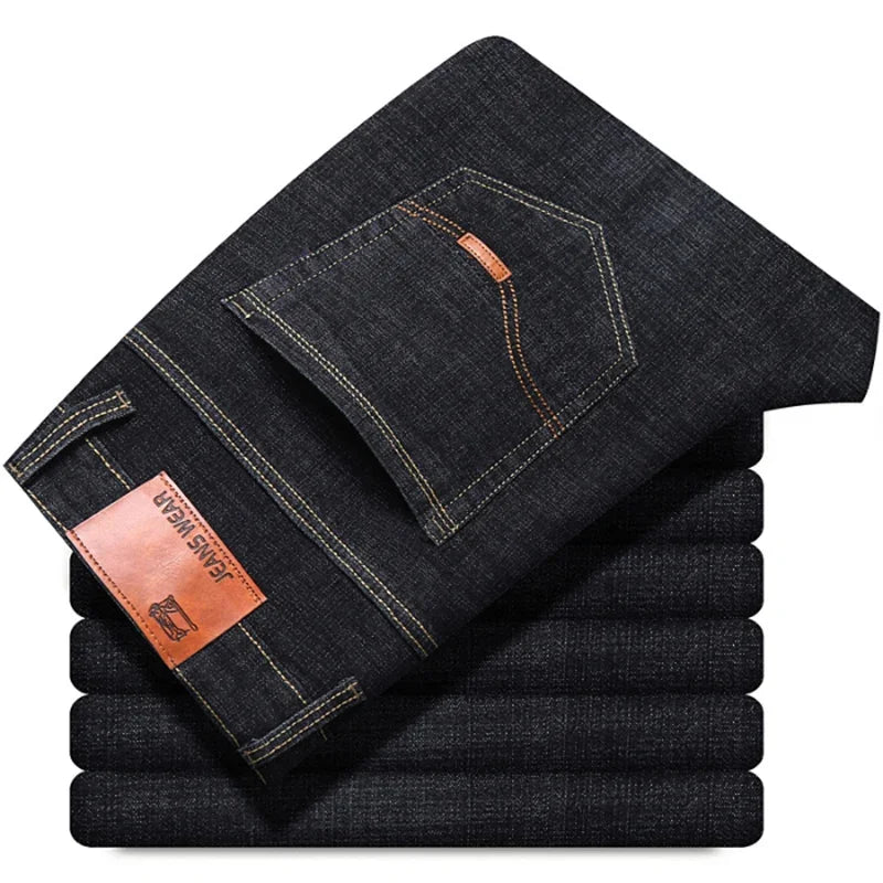 2025 Men's Jeans Casual Stretch Classic Blue Black Denim Pants Men's Texture Jeans Versatile Item Interprets Denim Fashion offic