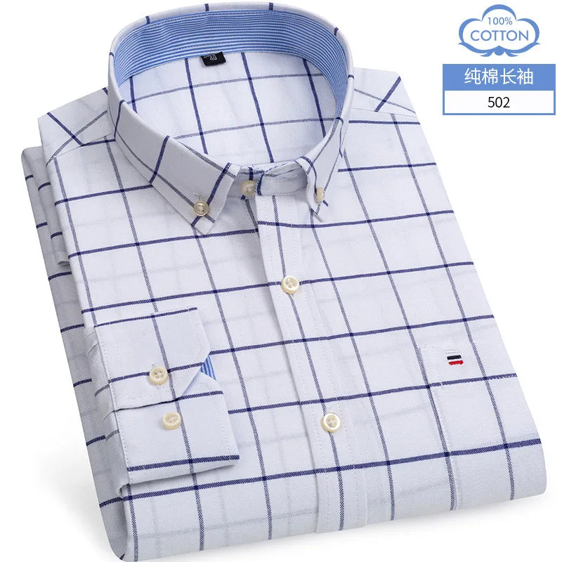 Oxford Striped Cotton Casual Shirt