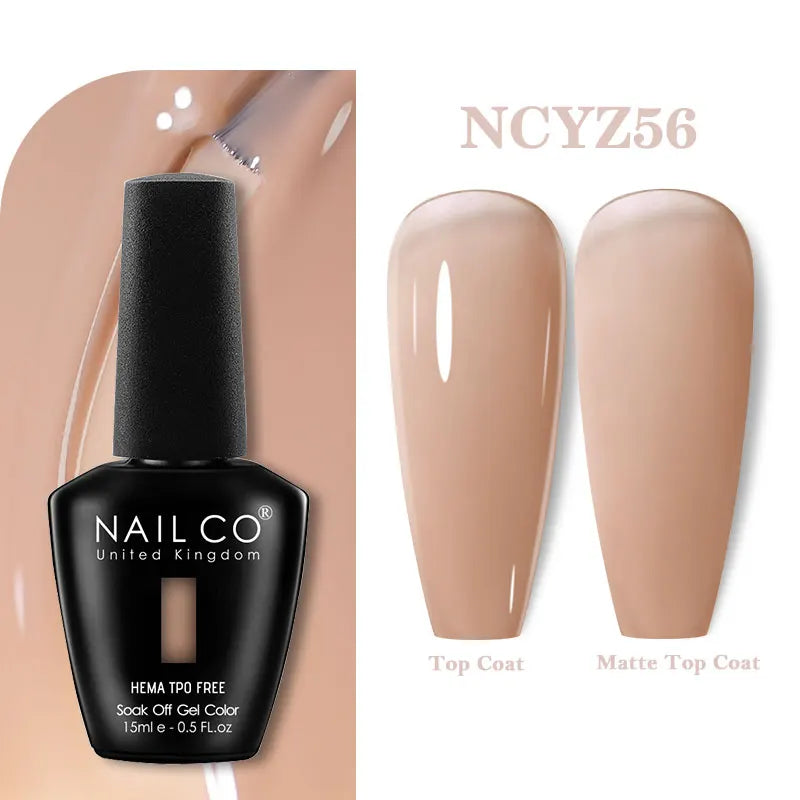 NAILCO 333 Colors Gel Nail Polish Semi Permanent Varnishes Nails Art Design Hybrid Soak Off Top Base Coat UV Gel Manicure 15ml