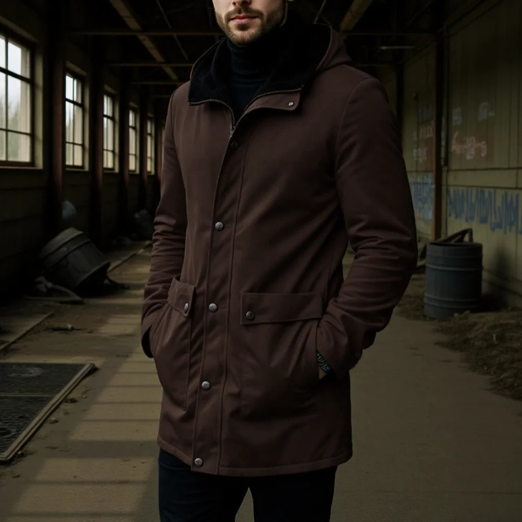 Long Zippered Casual Trench Coat