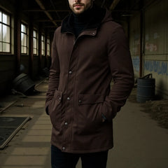 Long Zippered Casual Trench Coat