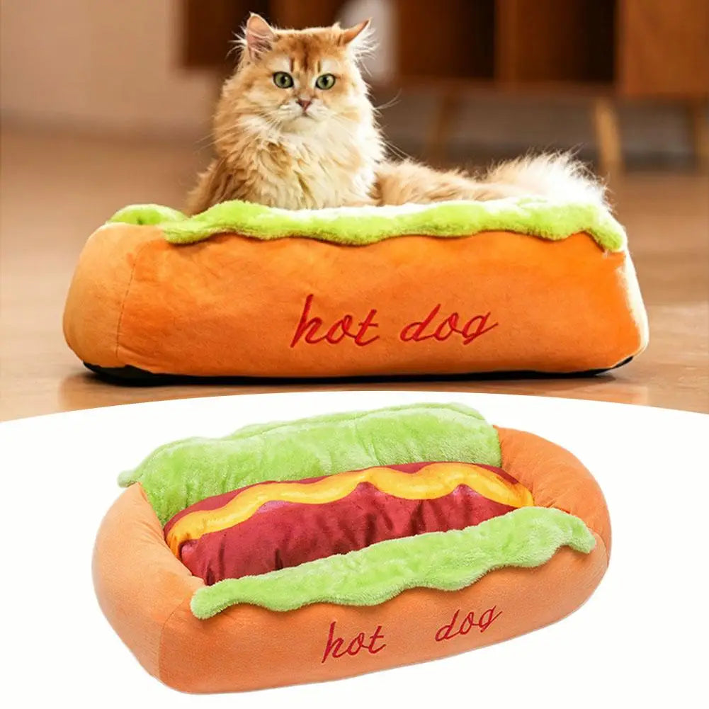 2026 New Hot Dog Pet Bed For Dachshund Cats Puppies Small Pets Plush Removable Washable Pet Beds Soft Corduroy Non-Slip Bottom