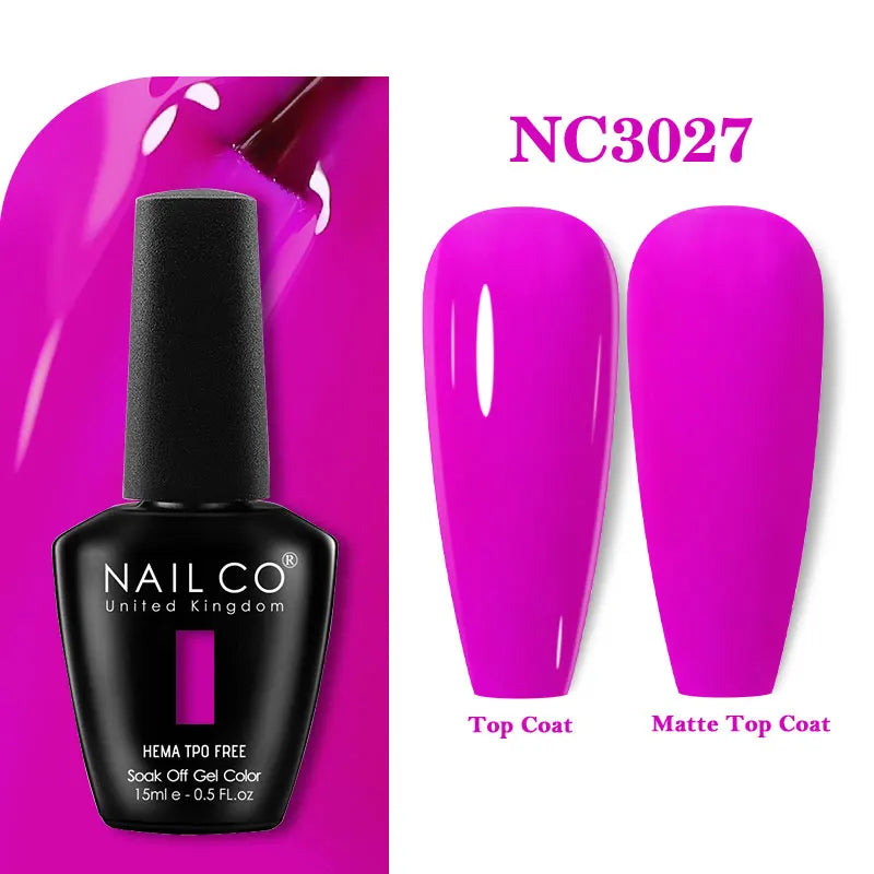 NAILCO 333 Colors Gel Nail Polish Semi Permanent Varnishes Nails Art Design Hybrid Soak Off Top Base Coat UV Gel Manicure 15ml