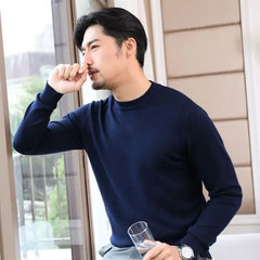 Thick Solid V-Neck Pullover