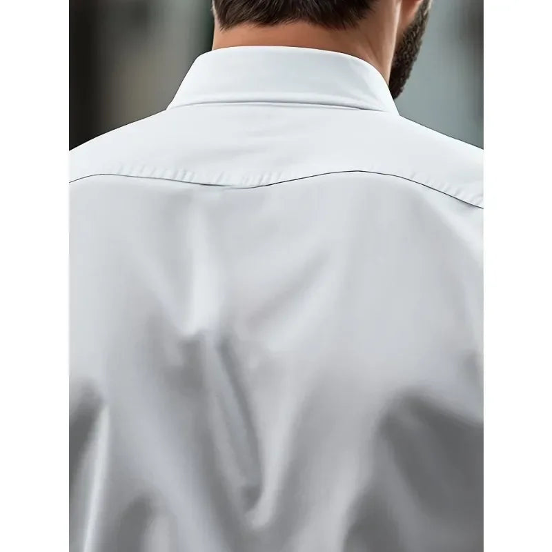Smart Casual Elastic Shirt Men