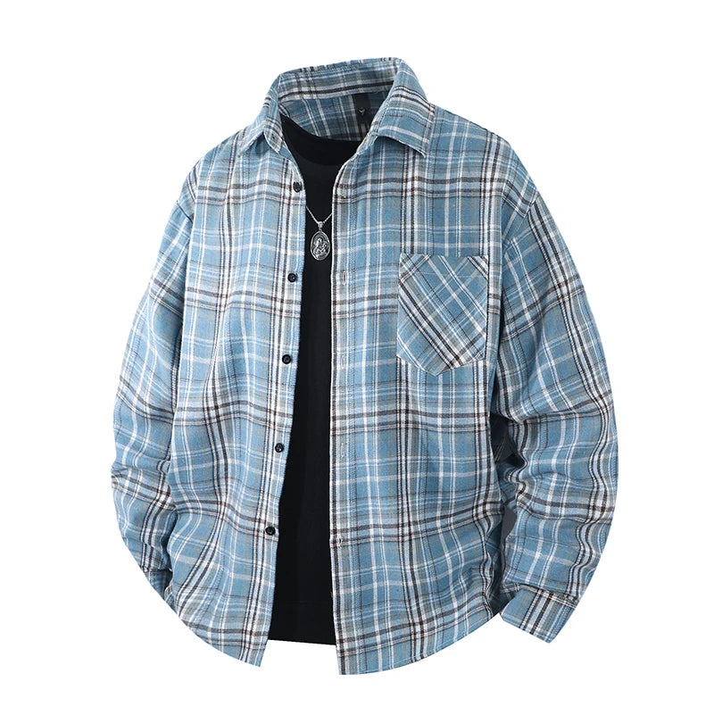 Plaid Flannel Casual Long Shirt